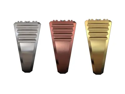 Fluted 3mm diamond square signet ring US sizes 7 8 9  3D print model