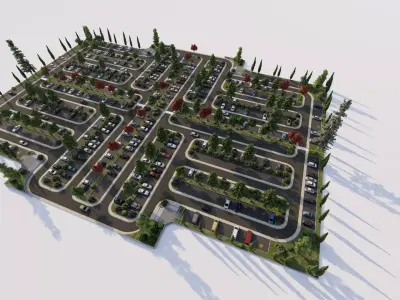 Parking-Parking Lot 3D model 13
