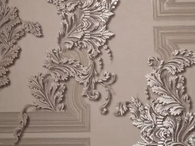 Neoclassical Acanthus Panel Wallpaper Texture  Texture