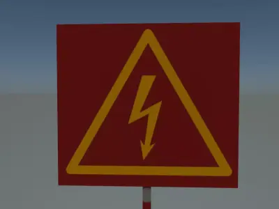 Sign electrical Low-poly 3D model
