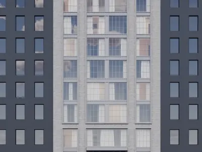 Modern building fasade 10 3D model