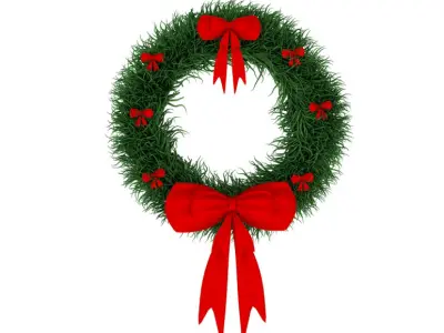 Christmas Wreath and christmas tree collection 3D model