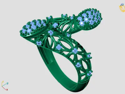 Two Head Women Ring 3DM Womens Ring 3d models 3D print model 3D print model 31