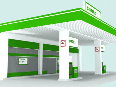 GASOLINE STATION by RICHARD HIND Free low-poly 3D model