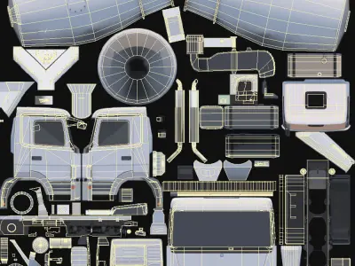 Mercedes Actros Mixer Low-poly 3D model