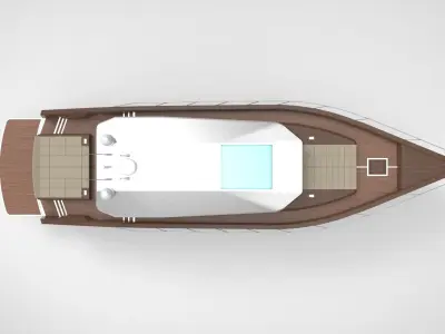 Modern luxury yacht  Low-poly 3D model