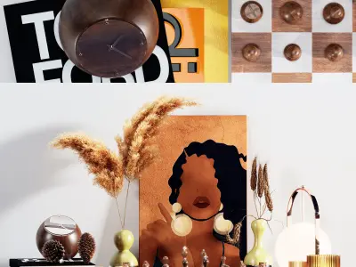 Decorative set with Umbra wobble chess set AVATAR  3D model