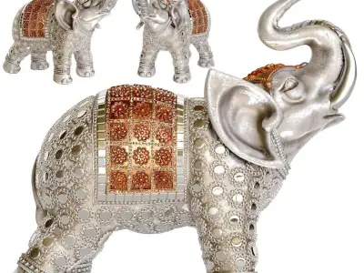 Elephant silver figurine 3D model