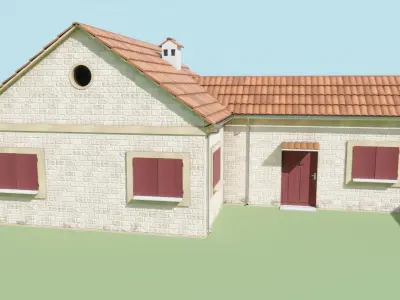 Stylized Low Poly Mediterranean Houses for Unreal Engine Low-poly 3D model