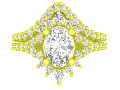 A7561 Luxury Korean Style Diamond Women Ring 3D print model