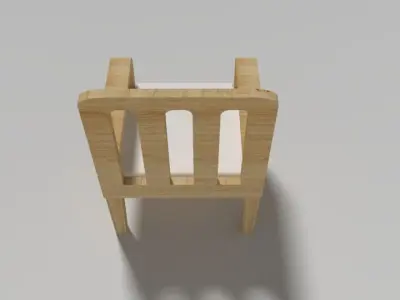 3D Modern White Wooden Sofa Chair Low-poly 3D model