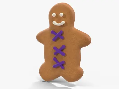 Gingerbread Cookie 8 Low-poly 3D model