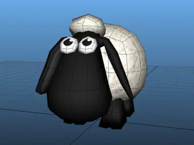 Toon Sheep Low-poly 3D model