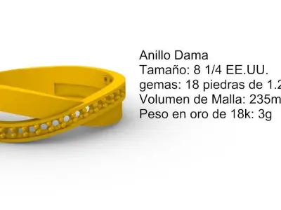 Lady Ring Anillo Dama SM 3D print model