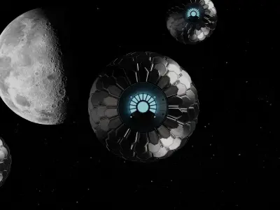 Alien dragon scaled spaceship 3D model