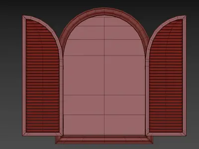 ZH - Mirror in a wooden frame 3D model