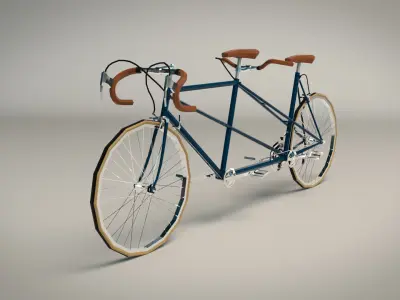 Low Poly Tandem Bike 01 Low-poly 3D model