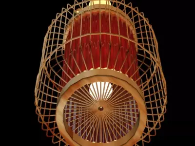 Chinese red cage lantern 3D model