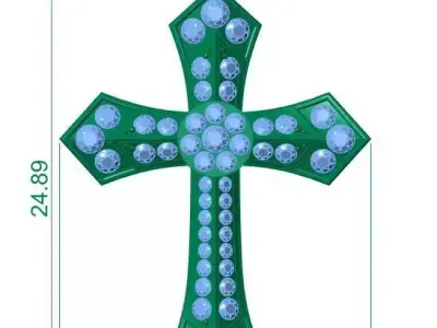 Diamond Cross Pendant 3D print model