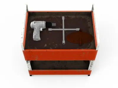 Tools Trolley Low-poly 3D model