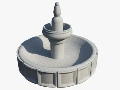 Medieval Fountain 3D Model Low-poly 3D model