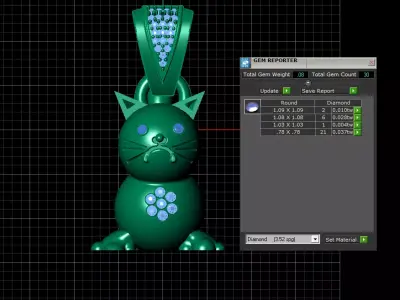 Gold Cat Pendant 3D print model