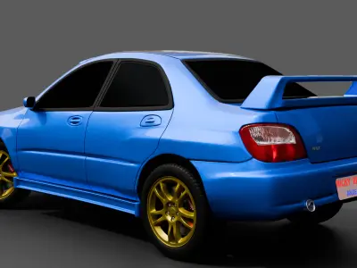 Subaru Impreza WRX Rigged 3D model