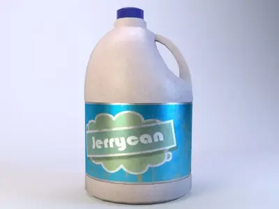 Jerrycan white Low-poly 3D model