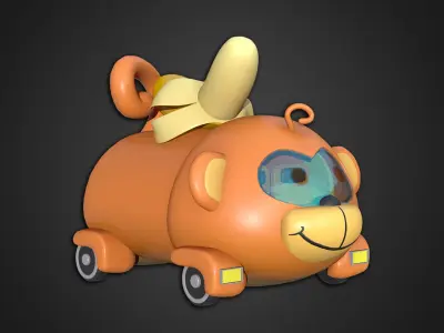 Asset - Cartoons - Food Car Monkey 3D model