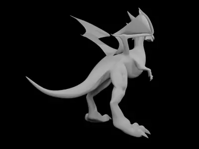 Mini Fire Dragon Low-poly 3D model