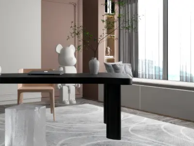 villa decoration Modern Study Home 3D model
