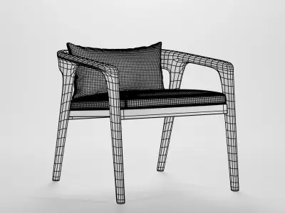 Modern wooden sofa Low-poly 3D model