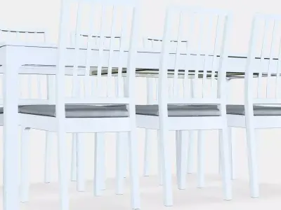 EKEDALEN - EKEDALEN Table and 6 chairs 3D model