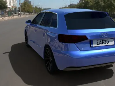 Audi A3 Sportback 2013 Low-poly 3D model