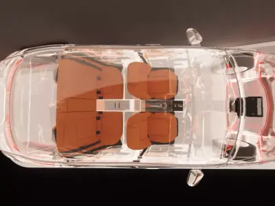 Transparent Car Model for Interior Display Low-poly 3D model
