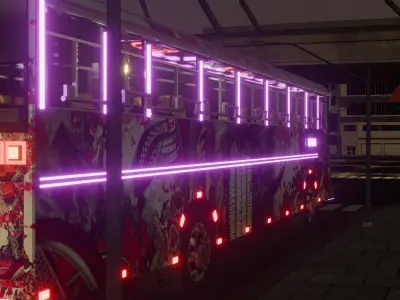 Ashok Leyland Viking Bus 3D model with interior  3D model