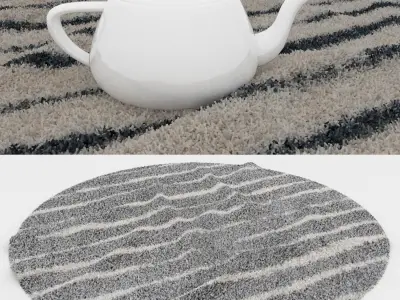 Round Rug Set 177 3D model