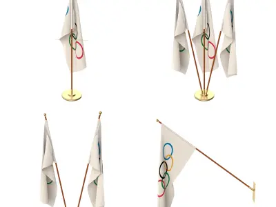 Olympic Flag Pack 3D model
