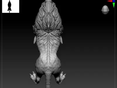 lion variation sacred beast Biology 3D model