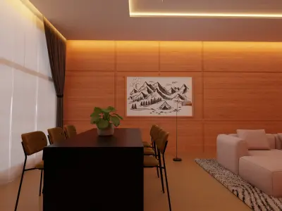 Living Room Interior Design 3D model purchase