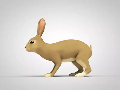 Detailed rabbit with quads  3D model