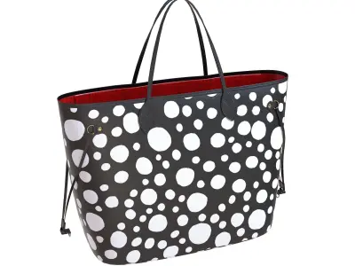 Louis Vuitton Neverfull Bags Yayoi Kusama Low-poly 3D model