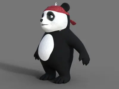 3D Lowpoly Cute Panda 3D model