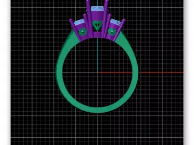 round solitaire engagement jewelry ring 3D print model