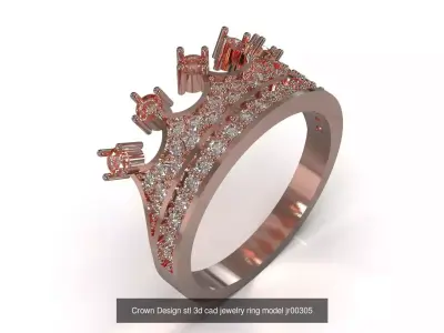 Collections are ready to make ring files crown design 3D Model Pack