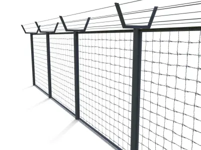 Low Poly Modular Fence 5 Low-poly 3D model