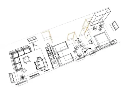 Floor plan home design 3D model