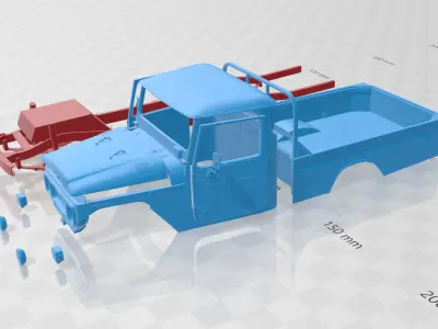Toyota Land Cruiser Pickup 1979 - Body Car STL Model 3D print model