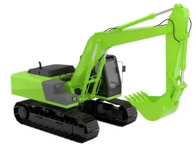 Excavator 1 Untextured 3D model