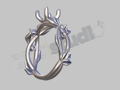 flower ring 3d model 3D print model